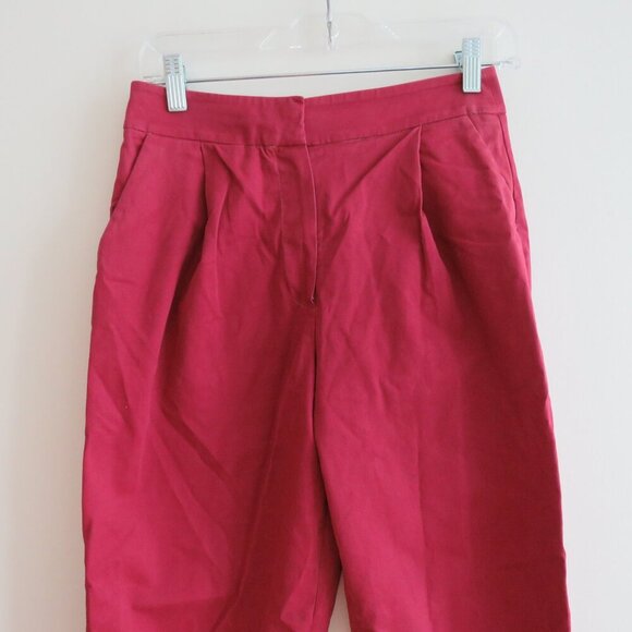 ANTHROPOLOGIE EXQUISE Barrel Leg High Rise Chino Pants in Cedar Red Sz XS Petite - Picture 3 of 11